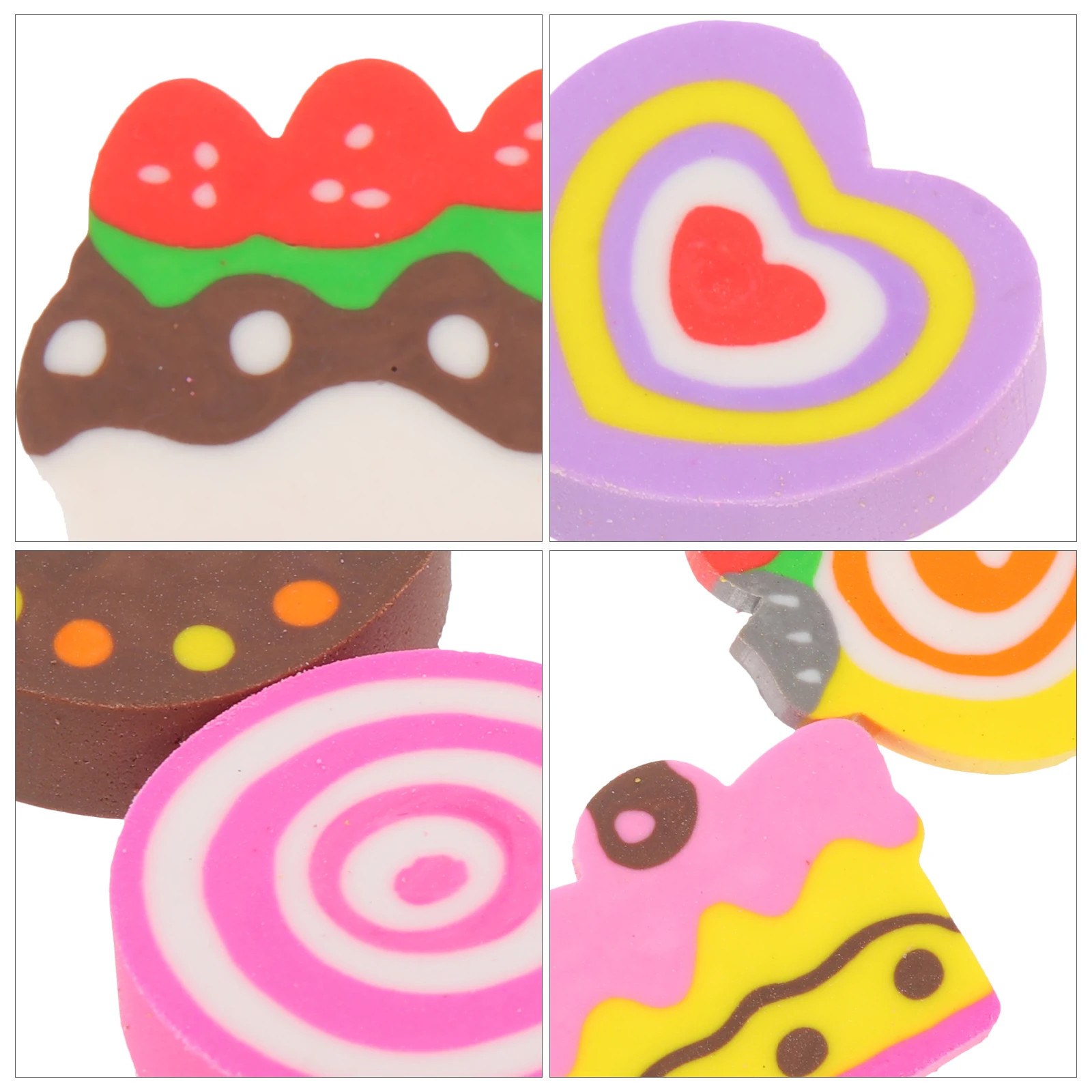 18 個ハート型消しゴム BrightColor ミニサイズ OfficeSupplies ClassroomDecoration KidsPencil アクセサリー SchoolSupplies