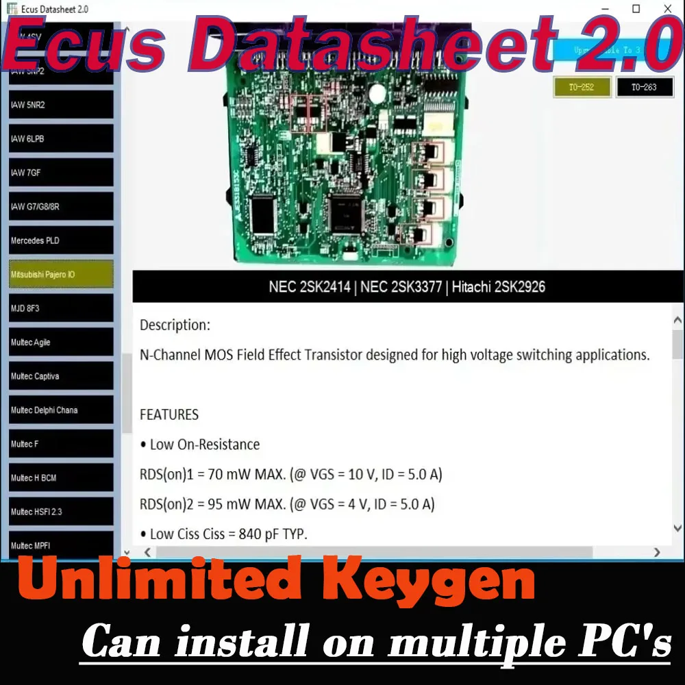 

2024 New Ecus Datasheet 2.0 ECU Repair Software PCB Schematics with Electronic Components of Car ECUs and Additional Information