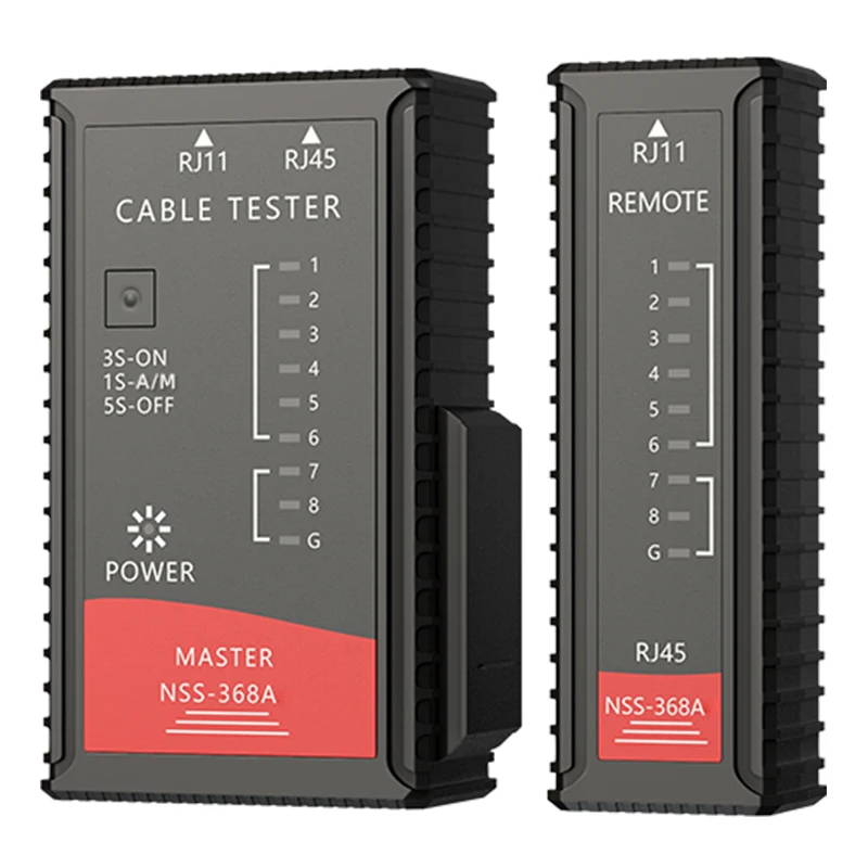 Network Cable Tester, CAT5E CAT6 CAT6A CAT7 RJ45 Networking Lan Cable 8P8C POE RJ11 Telephone Line Continuity Tester