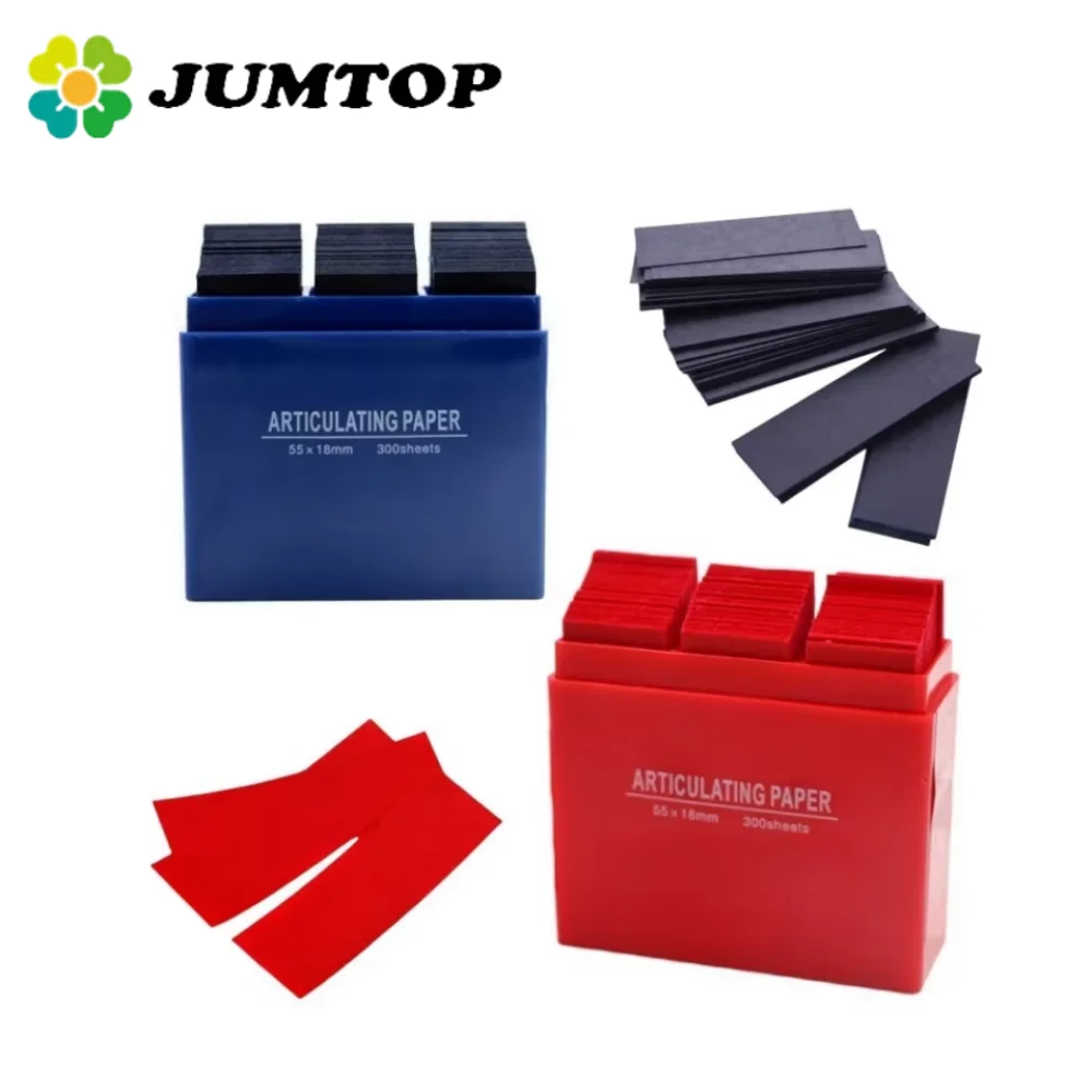 Detntistry Materials JUMTOP Dental Articulating Paper 55*18mm Double-Sided Bite Strips