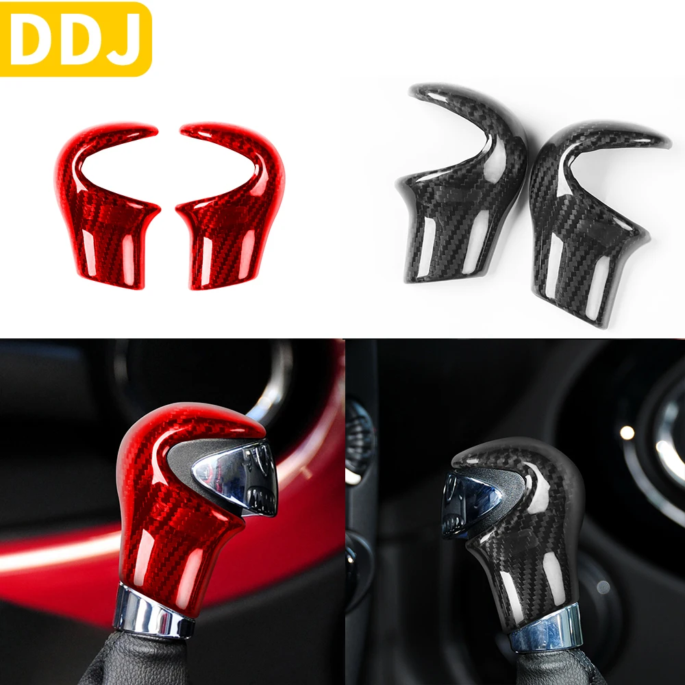 

For BMW R Series Real Carbon Fiber Gear Handle Head Car Gear Shift Knob Cover Sticker Interior Trim Accessories Decoration