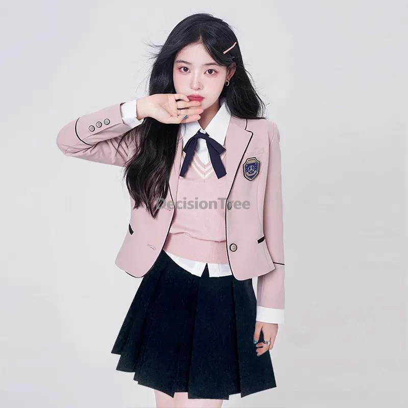 2025 autunno inverno uniforme scolastica corea stile accademia dolce alla moda jk uniforme da ragazza quotidiana caldo campus che indossa outfit