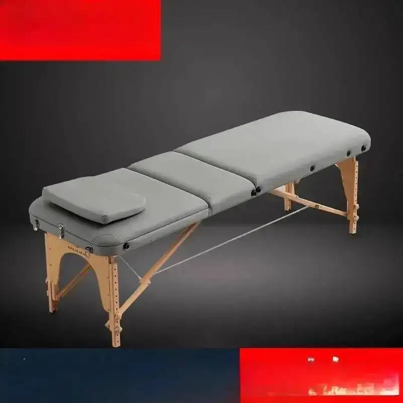 Comfort Tattoo Tables Adjust Massage Foldable Portable Beech Wood Massage Soft Cushion PU Leather Furniture Mát-xa Giường MH