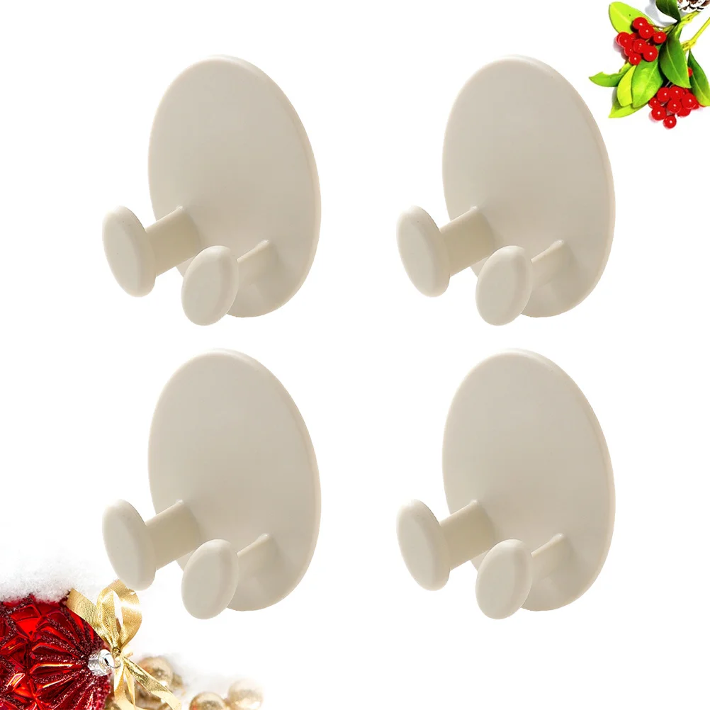 

4Pcs Durable Adhesive Plug Holder Multifunctional Cord Organizer Strong Phone Hanger Easy Installation Home Use Apricot