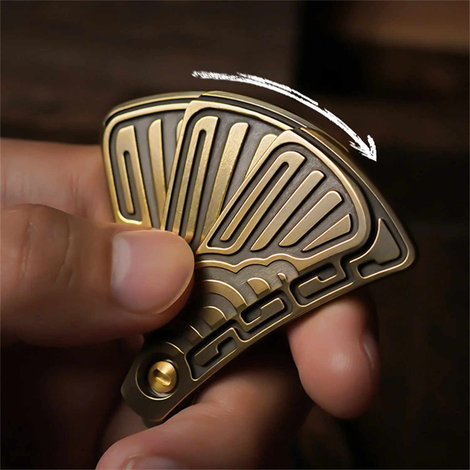 MUYI EDC Fan Fidget Slider, Spinner de dedos de aleación de titanio, juguete de descompresión, artefacto de Metal