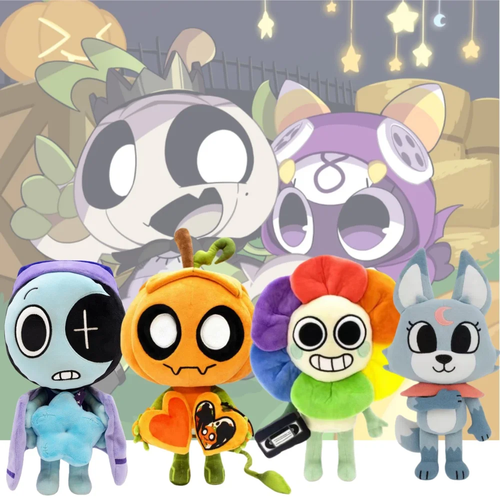

New Dandy‘s World Holloween Plush Toy Pumpkin Gourdy White Bones Ribecca Eclipse Soft Stuffed Children Game Fans Peripheral Gif
