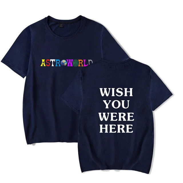 ใหม่แฟชั่นเสื้อยืดแนวฮิปฮอปผู้ชายผู้หญิงแคคตัสแจ็ค ASTROWORLD Harajuku เสื้อยืด WISH YOU WERE HERE พิมพ์พิมพ์ Tees Tops