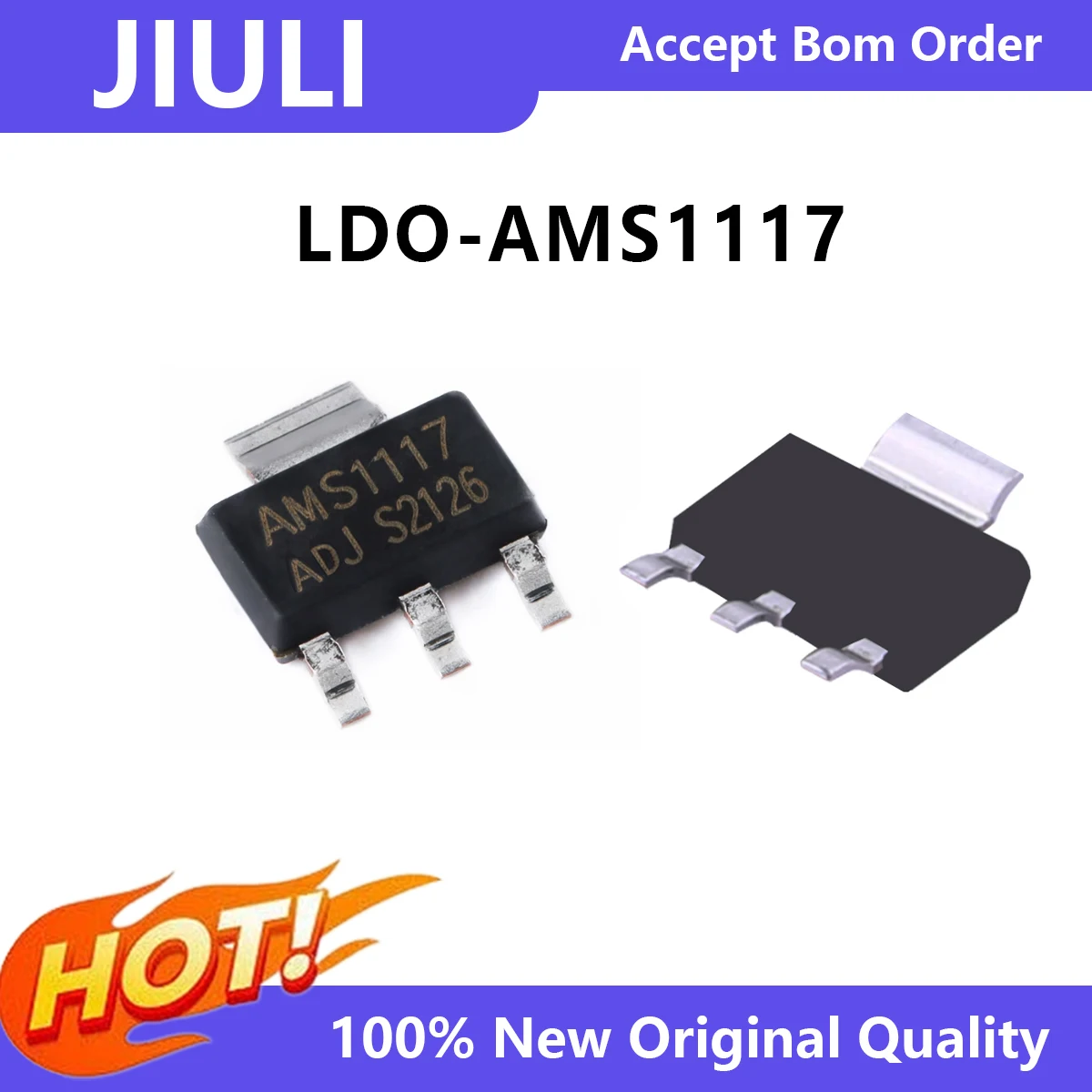 

UMW (AMS1117)-3.3V/1.2/1.8/2.5/5.0/ADJ SOT-223 1A low pressure difference linear stabilizer LDO chip