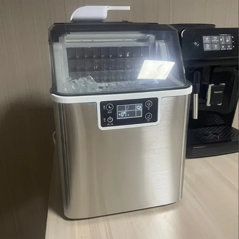 Household Commercial Milk Tea Shop Electric Ice Maker New Model Cube Ice Machine Auto Cleaning Student Dormitories