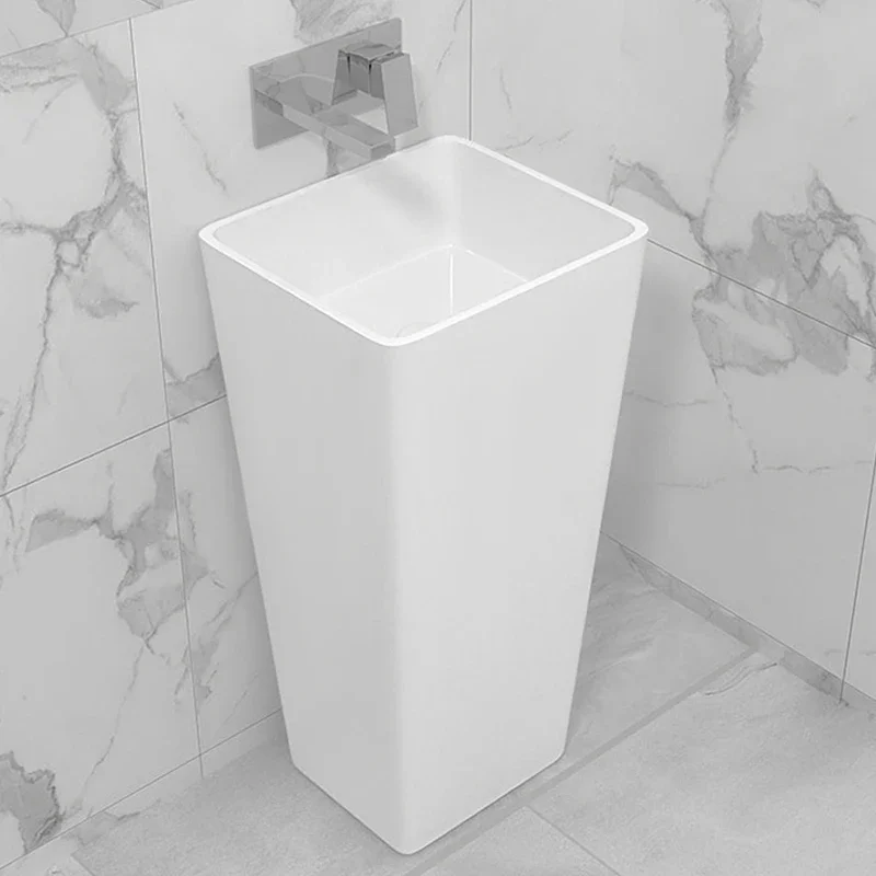 

stone integrated column balcony washbasin vertical washstand washbasin small household