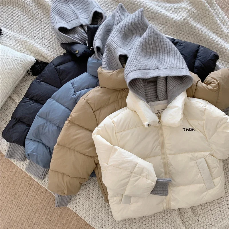 Coat Girls Down Jacket Cotton Outwear Windbreaker 2025 Vintage Warm Thicken Winter Skiwear Sport School Children's Clothing