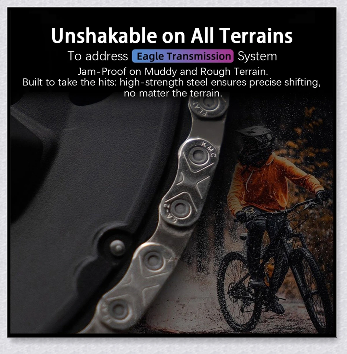 KMC MTB-Kette Flattop 12-Gang Mountainbike-Ketten 11S 126 Glieder Rennrad-Kette für SRAM Flattop-System – Detail 8