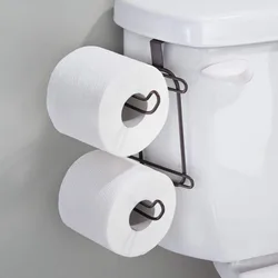 Storage Roll Holder Hanging Door Back Towel Bar Drawer Back Hooks Bathroom Toilet Double Tube Roll Holder For Kitchen Bathroom