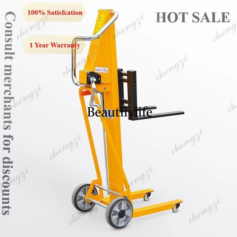 

M81 Portable Mini Hand Operated Stacker Light Manual Forklift Durable Lifting Platform Warehouse Loading Unloading Transport Veh