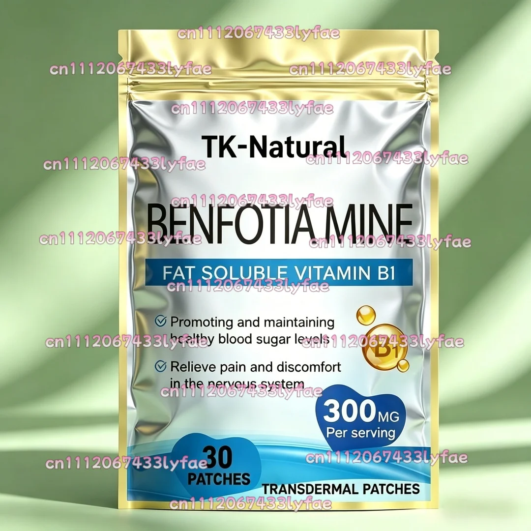 30 Parches Transdérmicos de Benfotiamina con Vitamina B1, Apoya la Salud General, Mayor Biodisponibilidad
