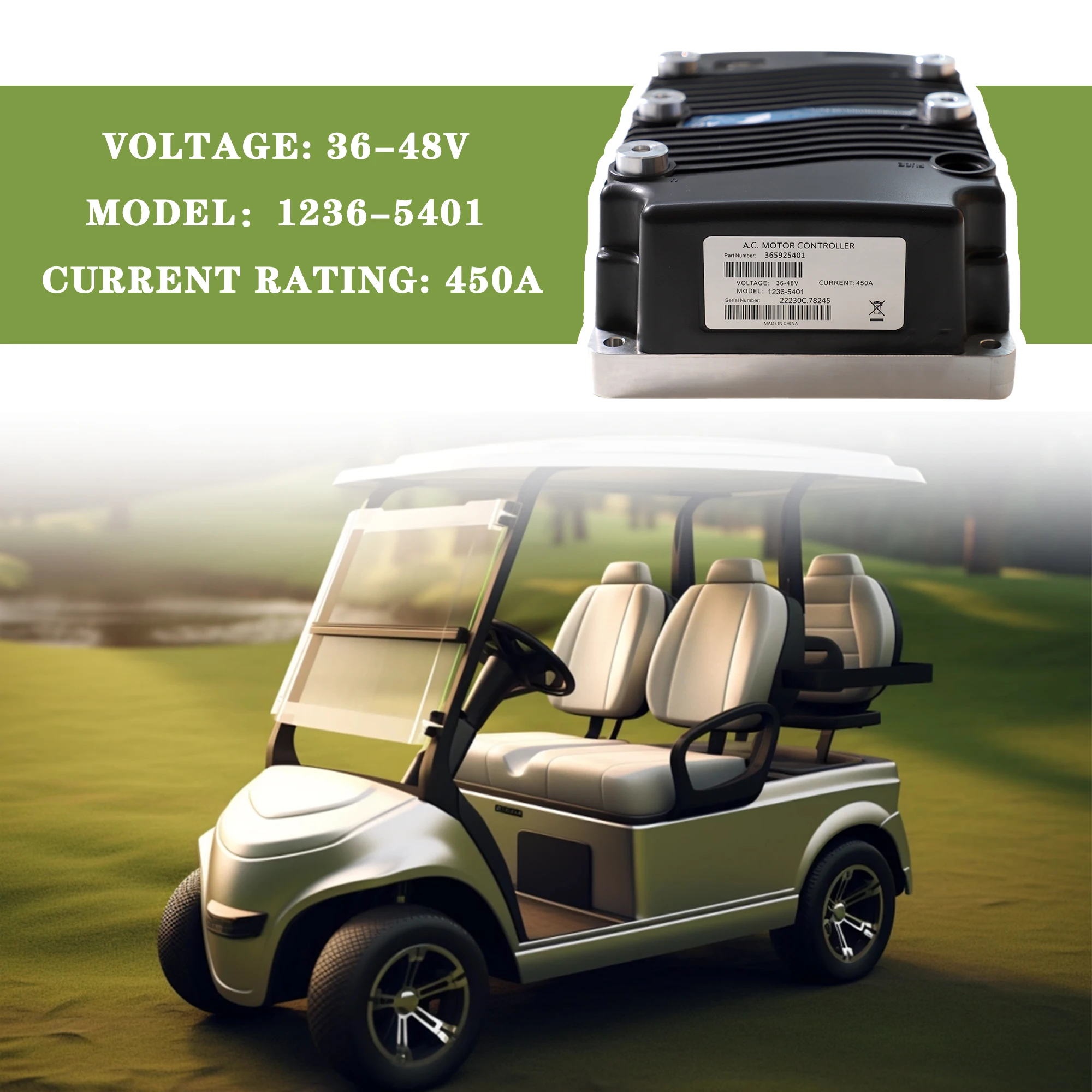 36-48 فولت 450A وحدة تحكم في سرعة محرك التيار المتردد لرافعة شوكية كهربائية كورتيس عربة جولف 1236-5401