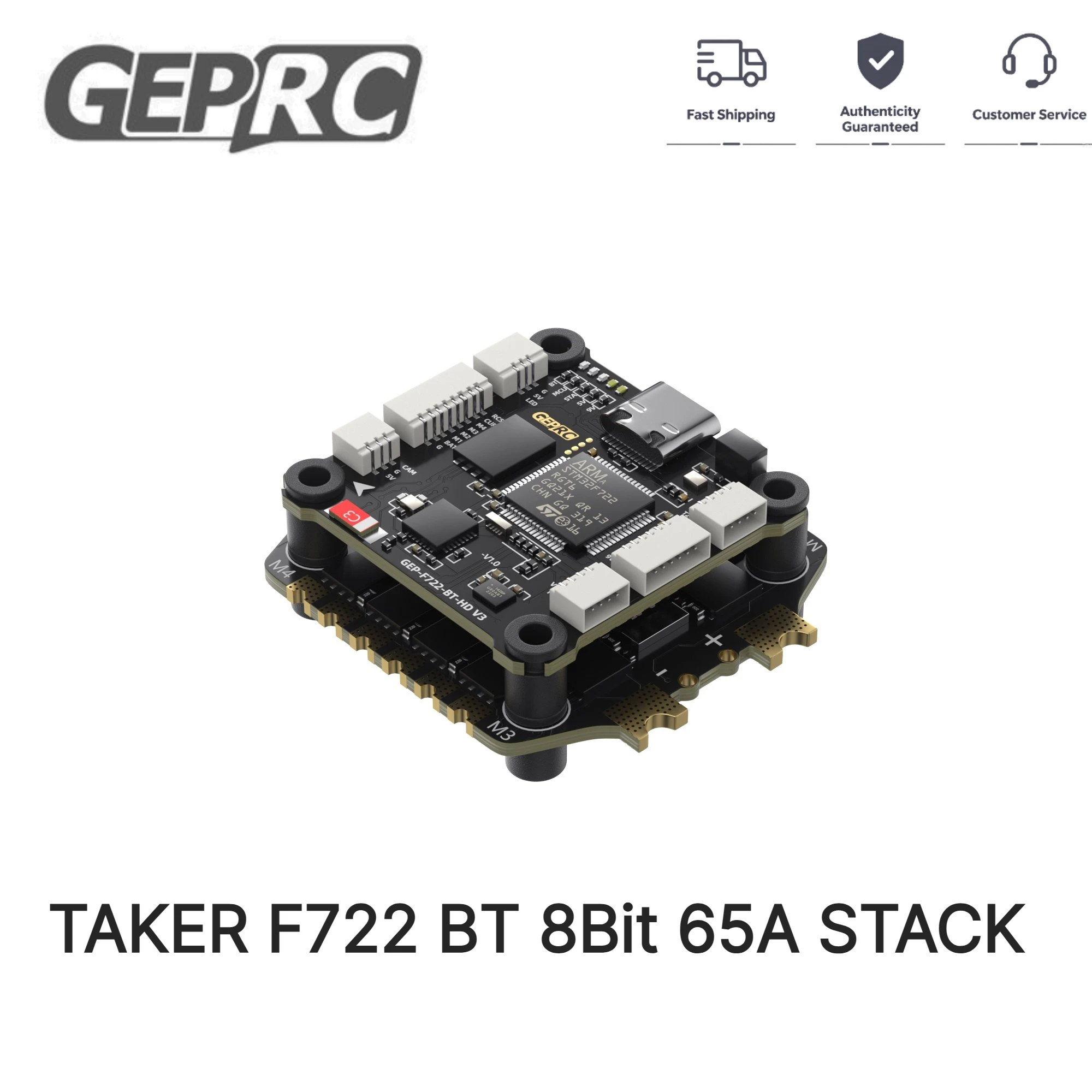 GEPRC TAKER F722 BT 8Bit 65A STACK Flight Controller 512M Blackbox Betaflight Logging 4IN1 ESC for FPV Racing Drone