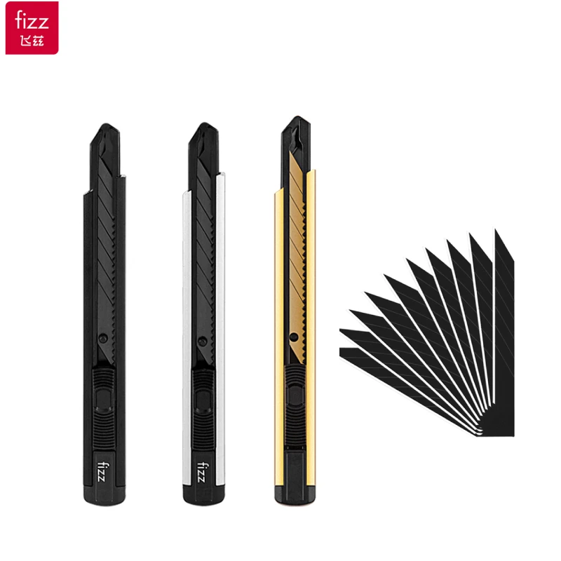 Imagem -01 - Fizz-liga de Alumínio Art Utility Faca Auto-locking Snap-off Design Mini Box Cutter Multi-funcional Papelaria 30 ° fizz liga de aluminio art utility faca auto locking snap off design mini box cutter multi funcional papelaria 30 01