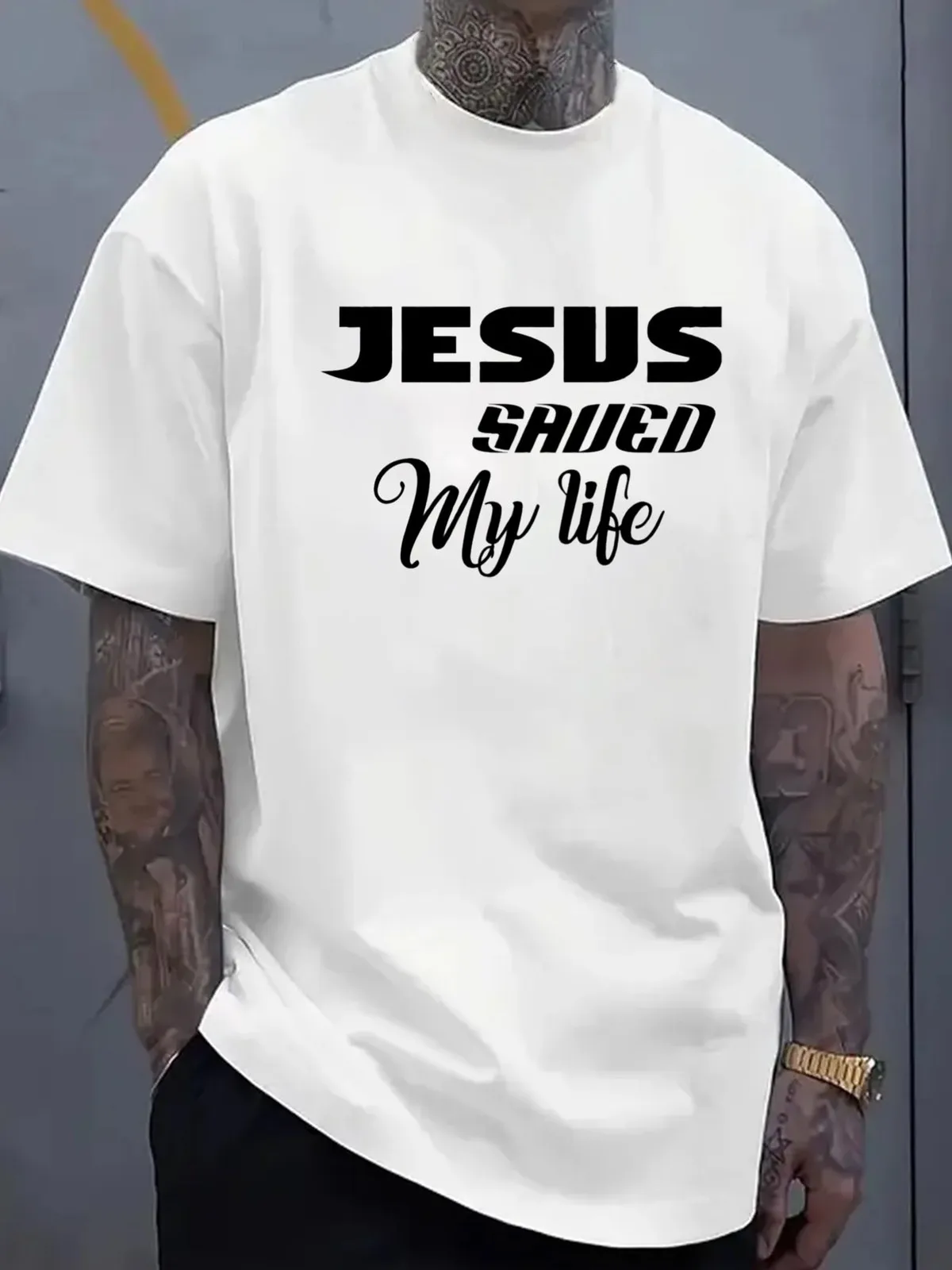

Faith Over Fear: Inspirational Christian Graphic Tee for Men