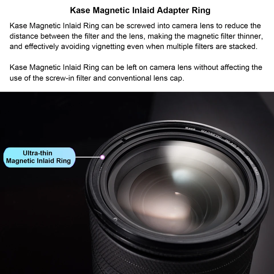 

Магнитный фильтр Kase Wolverine Revolution Plus UV CPL ND Black Mist GND, ударопрочное закаленное оптическое стекло и цветные кодированные кольца