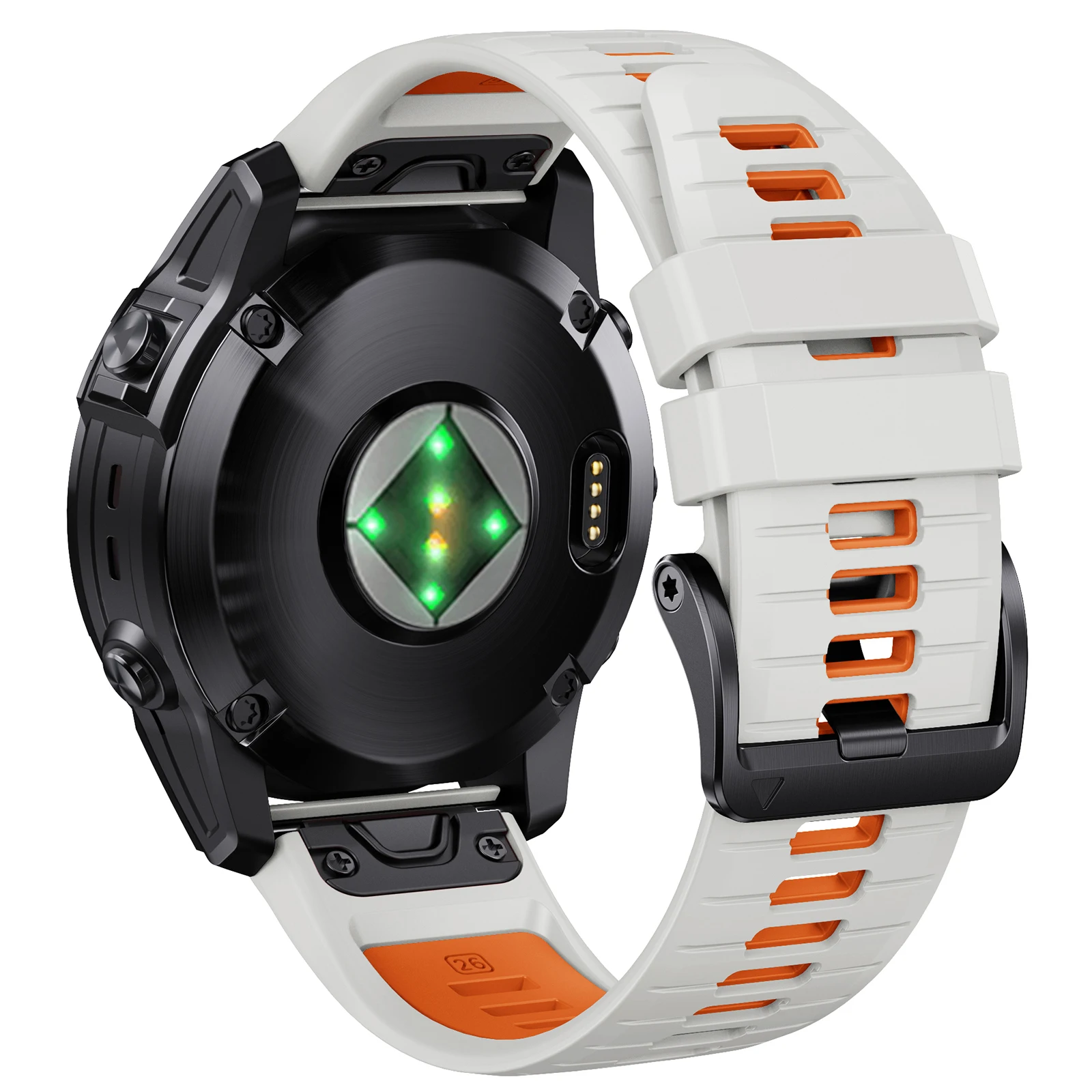 Runcool 22 26mm compatibile con Garmin fenix7Pro 7XPro 7 7x6 6xpro 5 5x cinturino in silicone bicolore a sgancio rapido induttivo 1 2