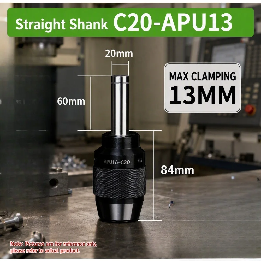 Integrated Keyless Drill Chuck 20mm Straight Shank  Self-Tightening for Milling Drilling Machine