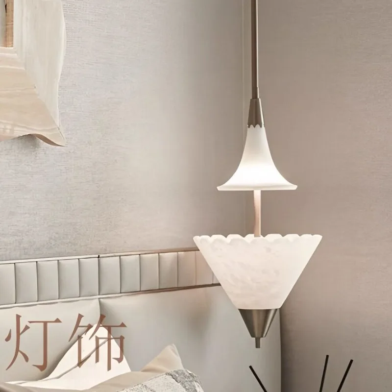 

Modern Designer Imitation Marble Pendant Lights Bedroom Headboard Living Room Restaurant Hotel Personalized Luxury Hanging Lamps