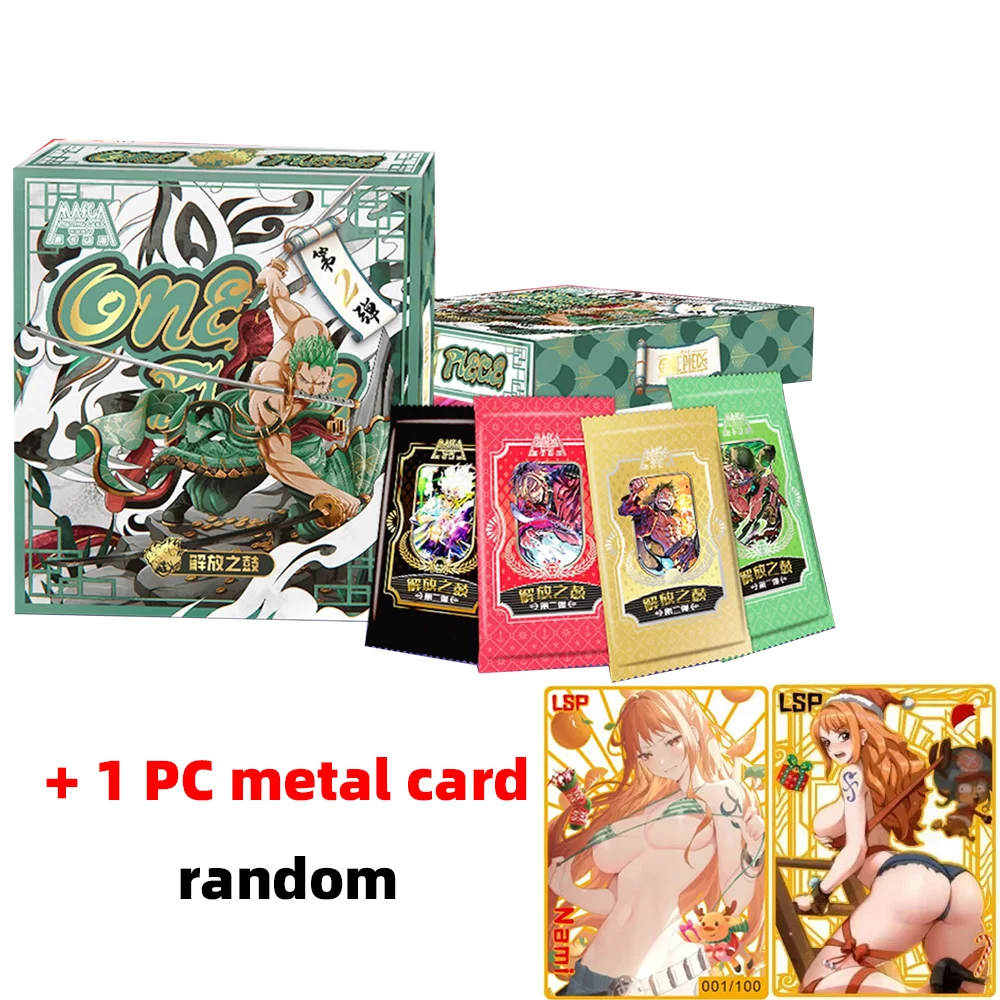 Jednoczęściowe karty bębny wyzwolenia VOL.2 Box CCG Box Anime Luffy Zoro Chopper Franky kolekcja gra karciana zabawka dla dzieci