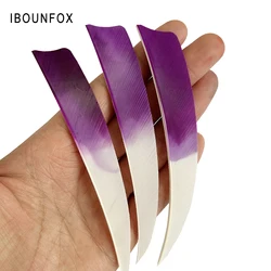 36Pcs 4 Inch Archery Feather Fletching Shield Two Colored Arrow Feathers DIY Right Wing Vanes for Hunting Arrow Accessories