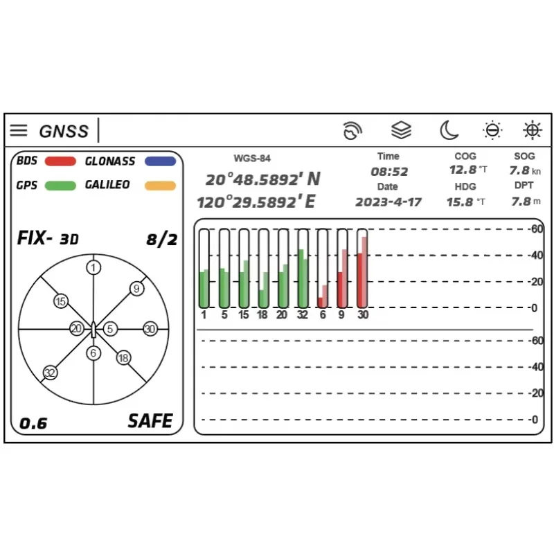 7-Inch Plastic GPS Navigation System with Satellite Tracking for Marine Boat and Fishing Boat Use