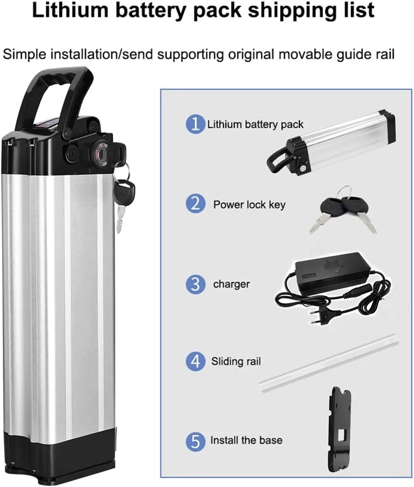 24V 15Ah Silverfish Folding Ebike Battery 10Ah 12Ah 20Ah for CMACEWHEEL GW20 KS26 Momabikes G-Hybrid City  Electric Bike Battery