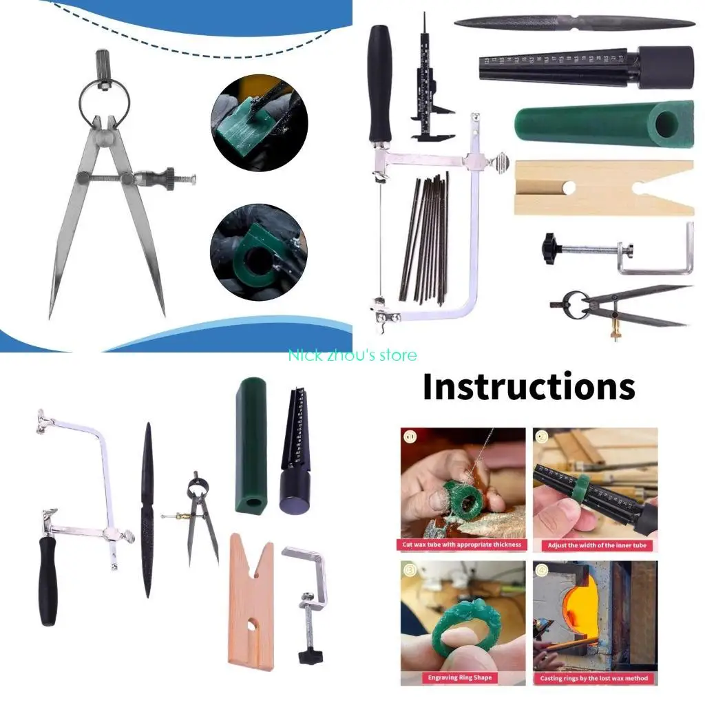 

E15E Easy To Use Jewelry Rings Carving Tools Sturdy Jewelry Rings Wax Carving Accessory for Enthusiasts and Professionals