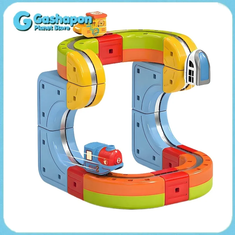 

Магнитный пулевидный поезд, игрушка для детей с электрическим двигателем локомотива, DIY трековые строительные блоки, STEM, образовательный подарок на день рождения