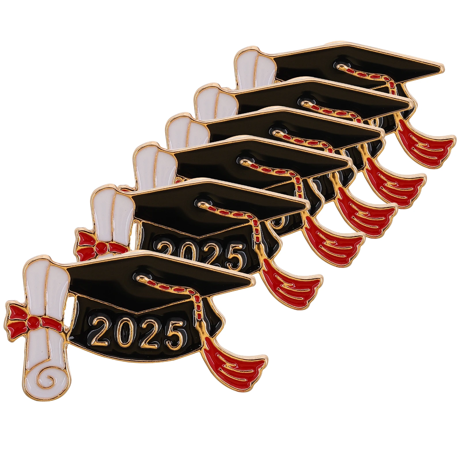 6 قطعة قبعة التخرج الأنيقة التلبيب دبابيس دبابيس معدنية متعددة الاستخدامات للملابس القبعات أكياس وهدايا قبعة التخرج شارة #1