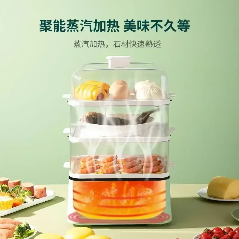 

electric steamer multifunctional large capacity multi-layer stew steaming integrated steamer small breakfast steamer 220V