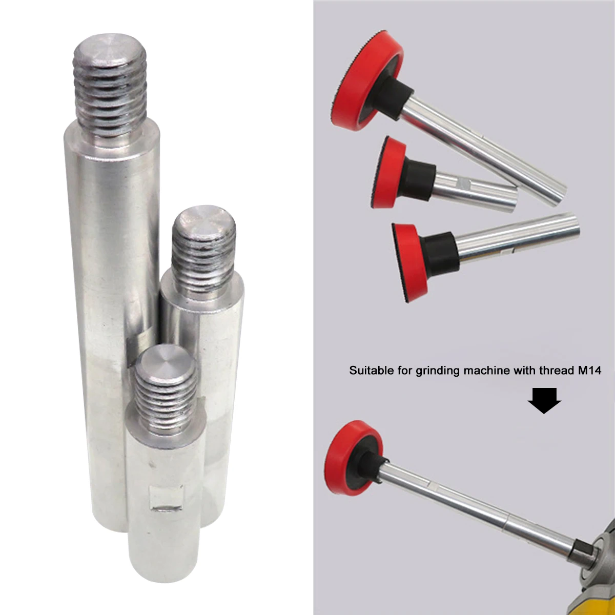 

3 Pcs Angle Grinder Extension Connect Rod M14 Extender Shaft Extender Adapter LockingNut Key Attachment Quick Release Power Tool