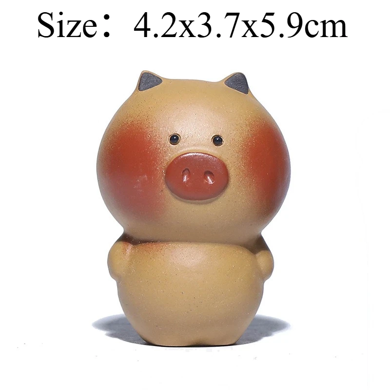 Lovely Handmade Tea Pet Crafted From High-quality Purple Clay Shaped As Cute Zodiac Pig Exquisite Carving Details Cute Ornament