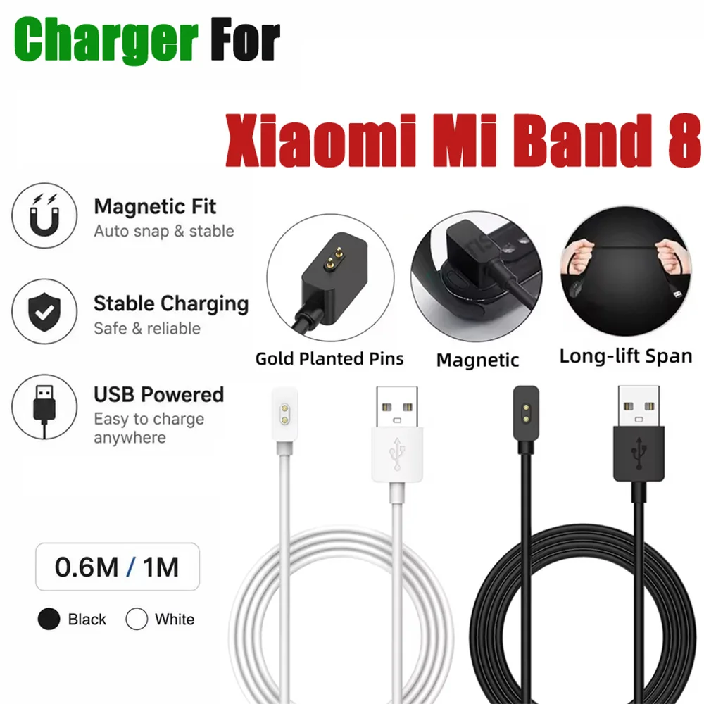 Magnetic Charger For Xiaomi Mi Band 10/9/9Active/8/8pro Charging Cable for Redmi Watch 6 5 5Active 5Lite 4 Smart Watch Charger