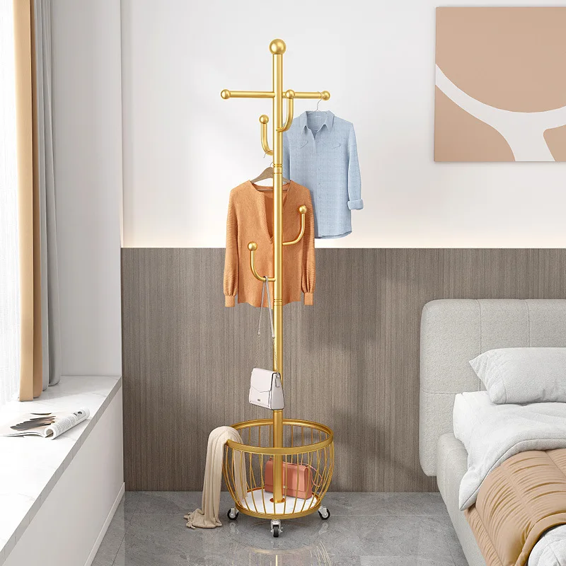 Freestanding Cactus Coat Rack Floor-standing Clothes Rack With Basket For Daily Household Entryway Bedroom Living Room Supplies