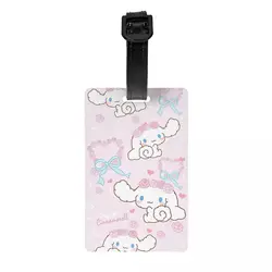 Etykiety na bagaż Sanrio Cinnamoroll uroczy uchwyt z rysunkami uchwyt na adres dowód tożsamości z lat przywieszka do bagażu przywieszka do bagażu dla mężczyzn bagaż plakietki prezenty