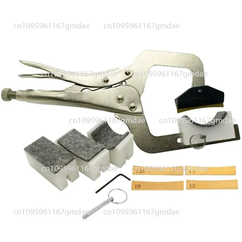 Hand held guitar wire press fixture, guitar wire replacement installation tool with 4 radius inserts