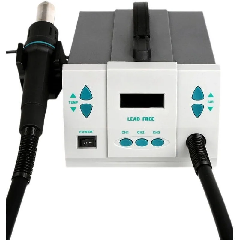 Intelligent wind two-in-one dismantling and welding digital display hot air gun rotation 861DW direct air table automatic sleep