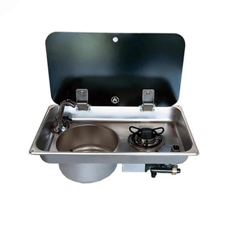 

RV Hidden Single Gas Stove and Folding with Sink Multifunctional Sink Cover Yacht Gas Stove Trailer Camper Van Accessories