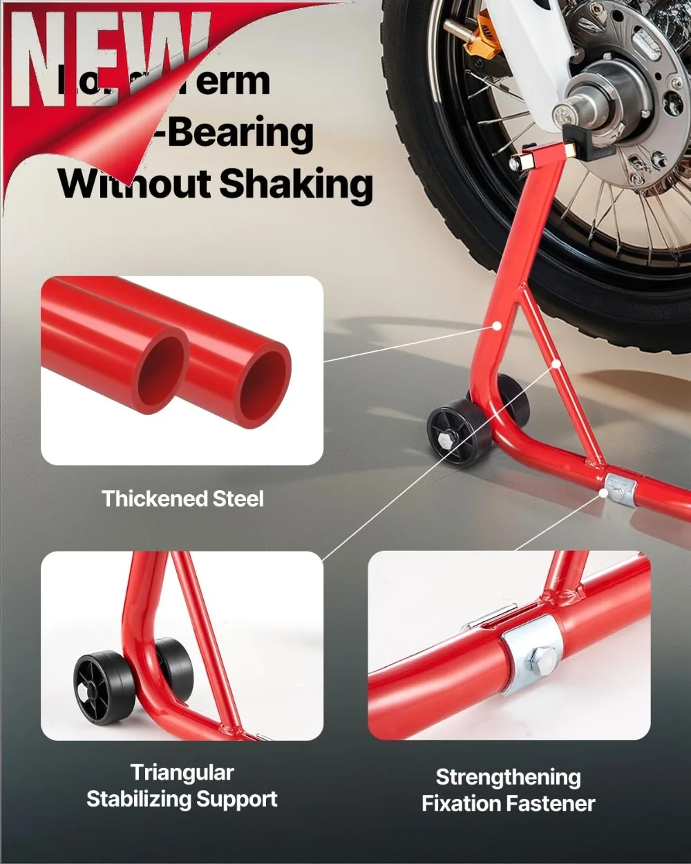 

Новый стиль, сверхмощная подставка для заднего колеса мотоцикла, 850 фунтов, регулируемый U + L вилочный подъемник