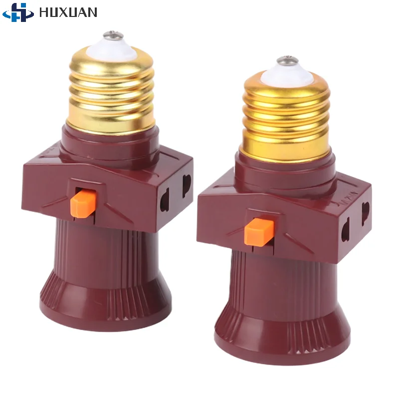 1PCS E27 With Switch Socket Double Screw Multi-purpose Socket Switch Lamp Holder Plug Socket Lamp Base Lighting Accessories