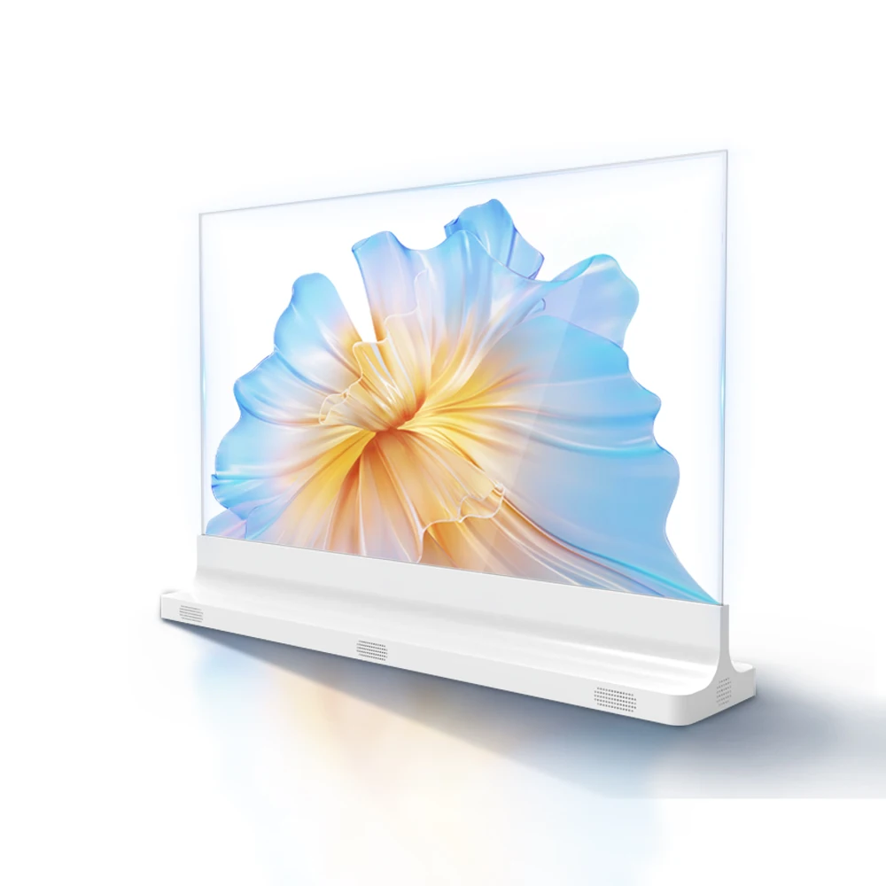 Transparant OLED-paneel, flexibel en lichtgewicht voor creatieve displayoplossingen in liften, winkels, winkelcentra en bewegwijzering.