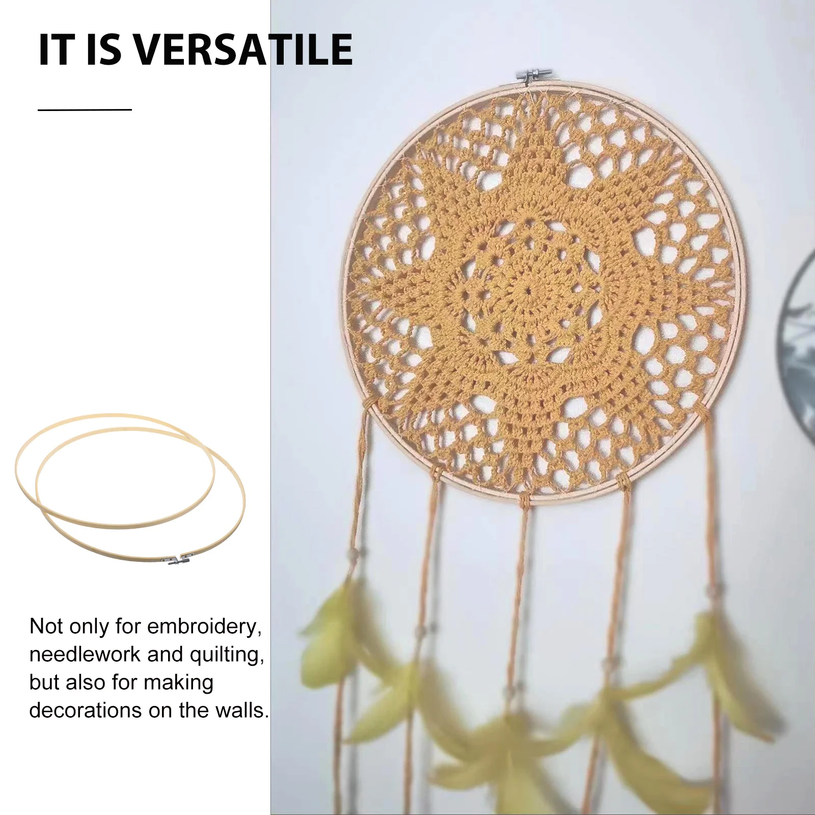 

1Pcs 36Cm Bamboo Embroidery Frame Great for DIY Cross Stitch Sewing Craft Kit Home Decoration Accessory Embroidery Hoop