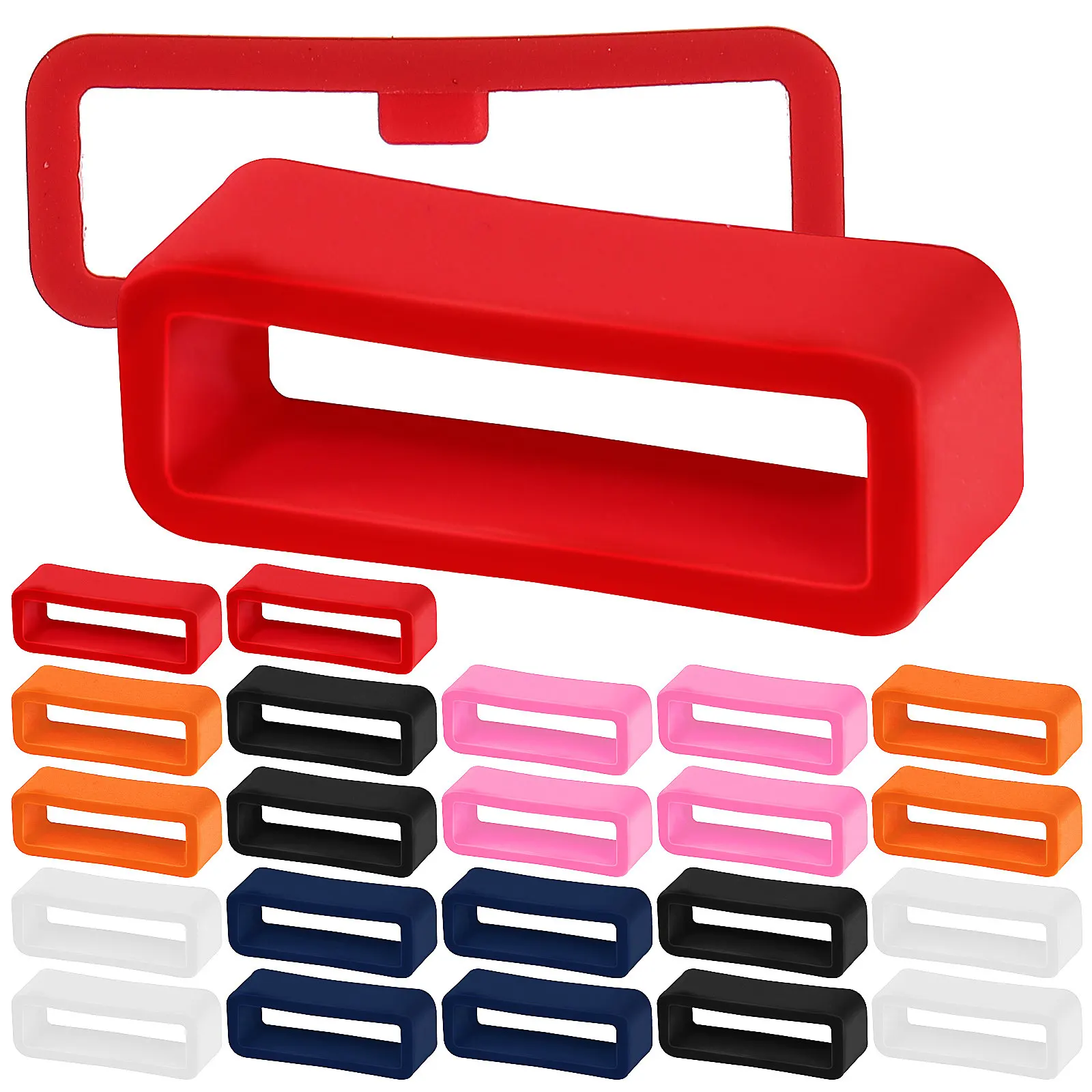 

24Pcs Watch Strap Silicone Fixing Rings Flexible Wear-Resistant Watch Band Keepers Replacement Fastener Loops Holders