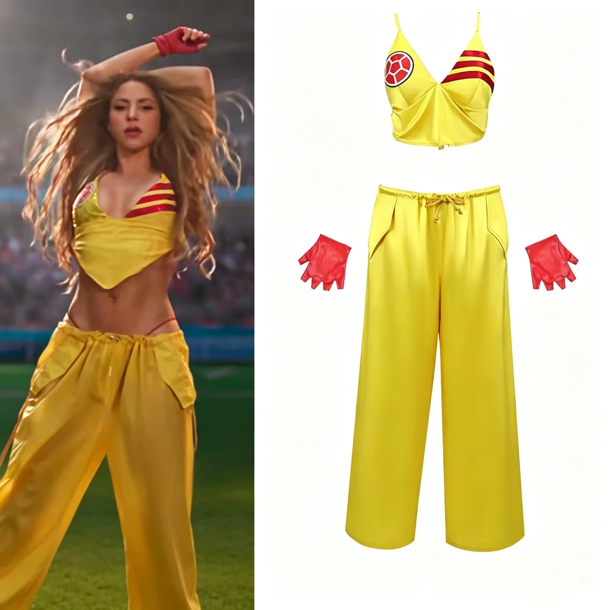 Xl Women'S Fashion - Shakira Singer Cosplay Costume, Football Game