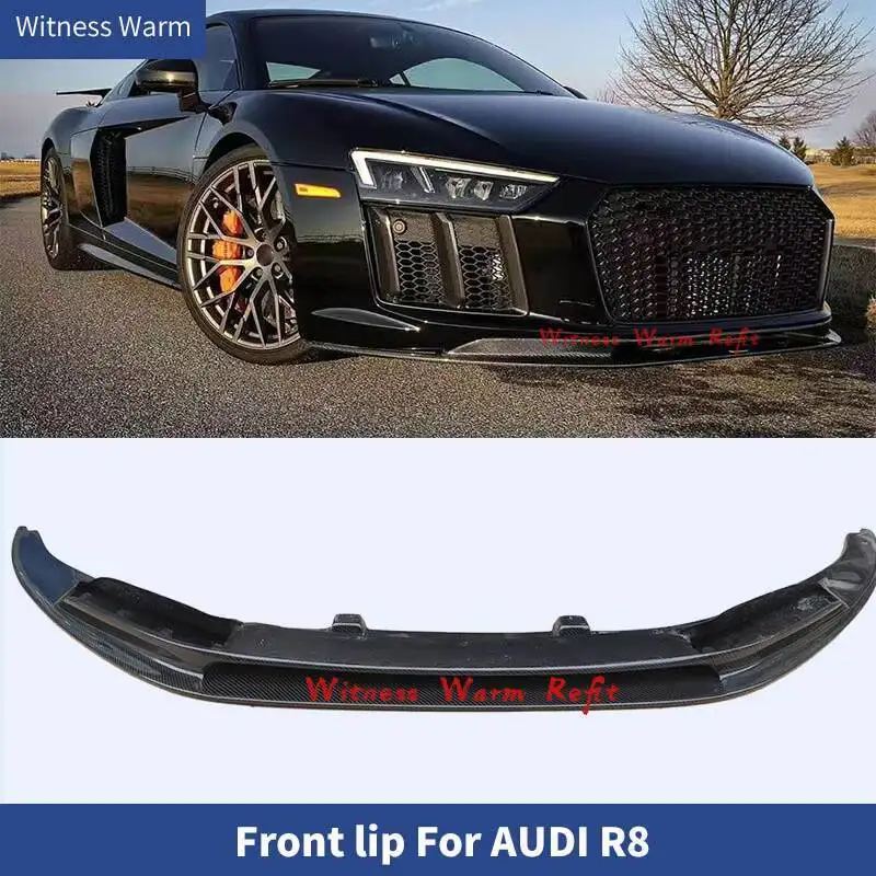Pare-chocs de tête en fibre de carbone FRP pour Audi, ruisseau, pelle, garde, kit de carrosserie, adapté pour Audi R8 V8 V10, avant Jules Spomicrophone